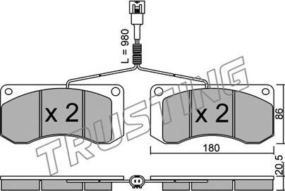 Trusting 281.1 - Brake Pad Set, disc brake www.autospares.lv