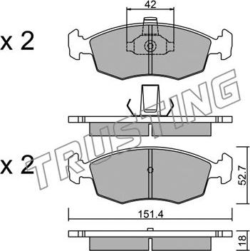 Trusting 283.3 - Bremžu uzliku kompl., Disku bremzes www.autospares.lv