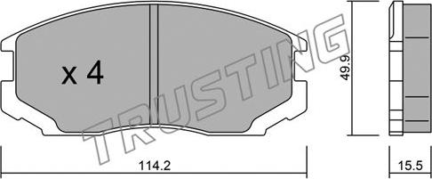 Trusting 230.0 - Bremžu uzliku kompl., Disku bremzes autospares.lv