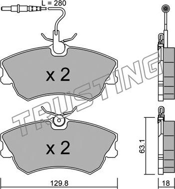 Trusting 231.0 - Bremžu uzliku kompl., Disku bremzes autospares.lv