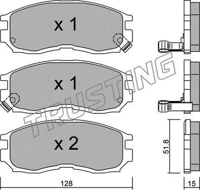 Trusting 233.0 - Brake Pad Set, disc brake www.autospares.lv