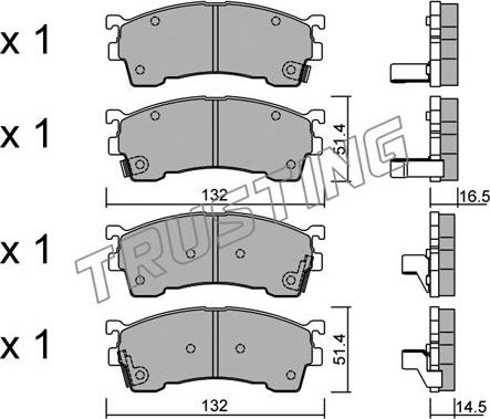 Trusting 232.0 - Bremžu uzliku kompl., Disku bremzes autospares.lv