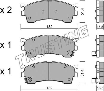 Trusting 232.1 - Bremžu uzliku kompl., Disku bremzes www.autospares.lv