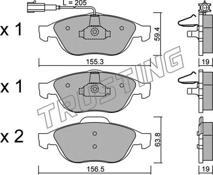 Trusting 229.1 - Bremžu uzliku kompl., Disku bremzes autospares.lv