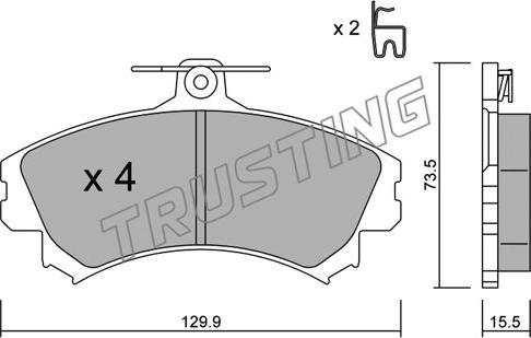 Trusting 225.0 - Bremžu uzliku kompl., Disku bremzes www.autospares.lv