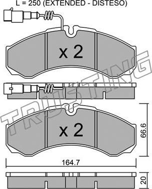 Trusting 221.9 - Brake Pad Set, disc brake www.autospares.lv