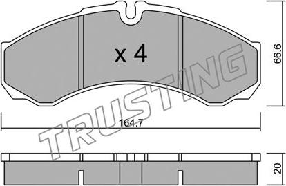 Trusting 221.6 - Тормозные колодки, дисковые, комплект www.autospares.lv