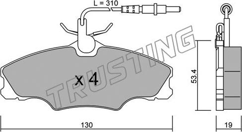 Trusting 222.0 - Bremžu uzliku kompl., Disku bremzes www.autospares.lv