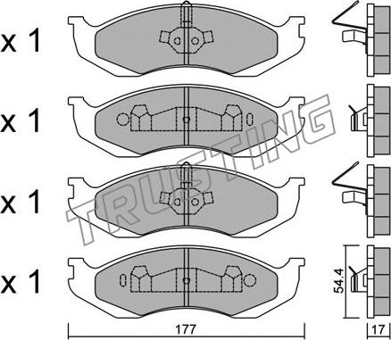 Trusting 227.0 - Bremžu uzliku kompl., Disku bremzes www.autospares.lv