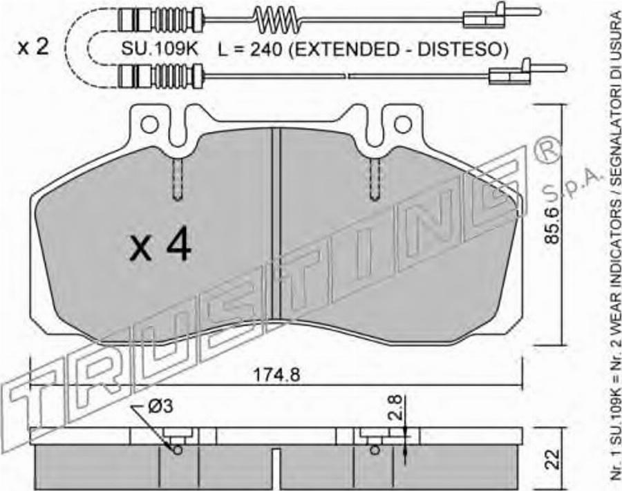 Trusting 276.0W - Bremžu uzliku kompl., Disku bremzes www.autospares.lv