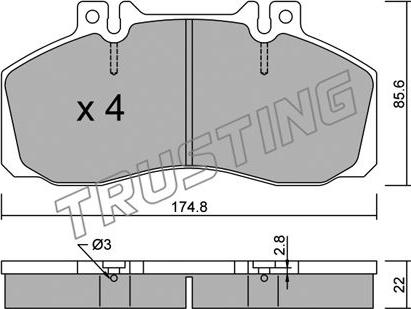 Trusting 276.0 - Bremžu uzliku kompl., Disku bremzes autospares.lv