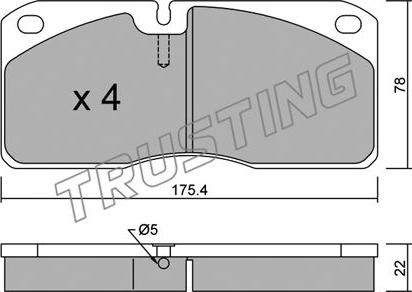 Trusting 278.0 - Bremžu uzliku kompl., Disku bremzes autospares.lv