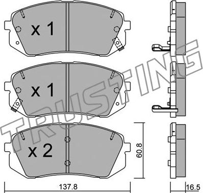 Trusting 799.0 - Bremžu uzliku kompl., Disku bremzes www.autospares.lv