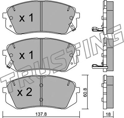 Trusting 799.1 - Bremžu uzliku kompl., Disku bremzes www.autospares.lv