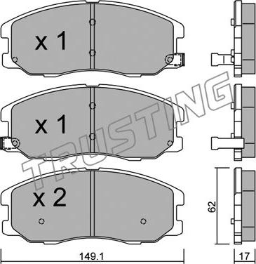 Trusting 794.0 - Тормозные колодки, дисковые, комплект www.autospares.lv