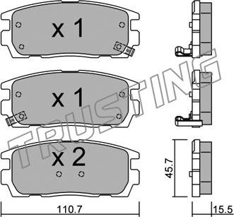 Trusting 795.0 - Тормозные колодки, дисковые, комплект www.autospares.lv