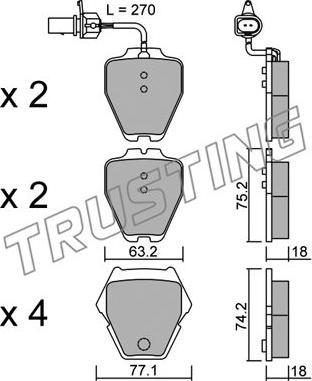 Trusting 790.1 - Bremžu uzliku kompl., Disku bremzes autospares.lv