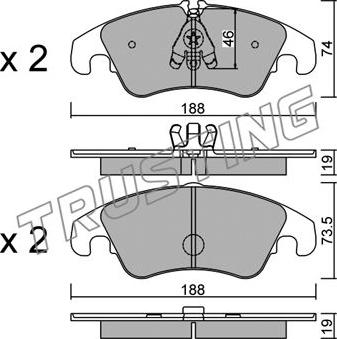 Trusting 791.4 - Bremžu uzliku kompl., Disku bremzes www.autospares.lv