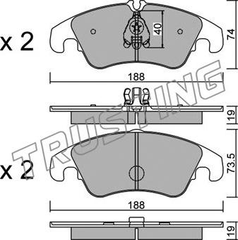 Trusting 791.6 - Bremžu uzliku kompl., Disku bremzes www.autospares.lv