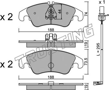 Trusting 791.0W - Bremžu uzliku kompl., Disku bremzes www.autospares.lv