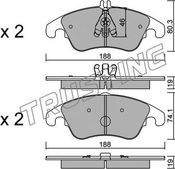 Trusting 791.2 - Bremžu uzliku kompl., Disku bremzes autospares.lv