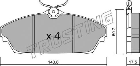 Trusting 798.0 - Bremžu uzliku kompl., Disku bremzes autospares.lv