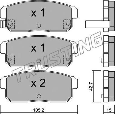 Trusting 749.0 - Bremžu uzliku kompl., Disku bremzes www.autospares.lv