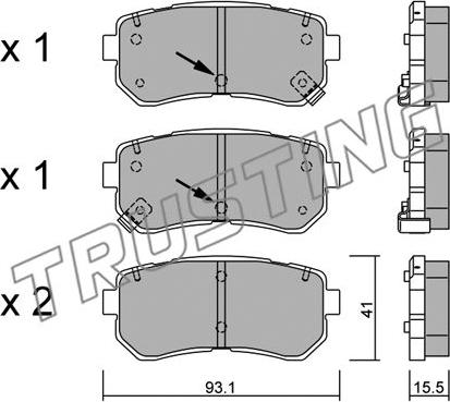 Trusting 741.1 - Bremžu uzliku kompl., Disku bremzes autospares.lv