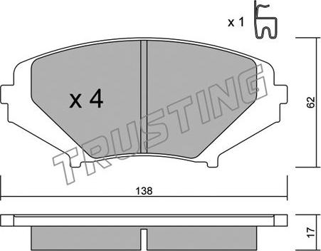 Trusting 748.0 - Bremžu uzliku kompl., Disku bremzes www.autospares.lv