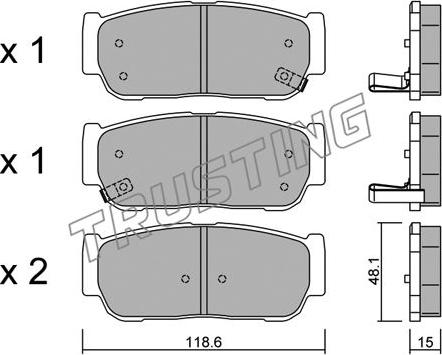 Trusting 743.0 - Bremžu uzliku kompl., Disku bremzes www.autospares.lv