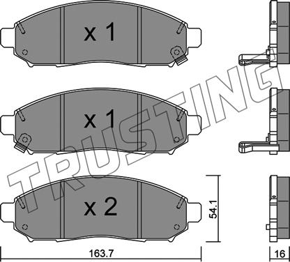 Trusting 759.1 - Bremžu uzliku kompl., Disku bremzes www.autospares.lv