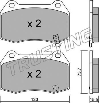 Trusting 754.0 - Bremžu uzliku kompl., Disku bremzes www.autospares.lv