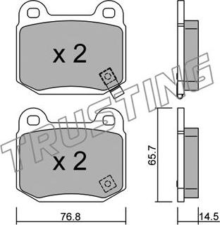 Trusting 755.0 - Brake Pad Set, disc brake www.autospares.lv