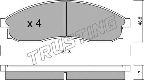 Trusting 756.0 - Brake Pad Set, disc brake www.autospares.lv