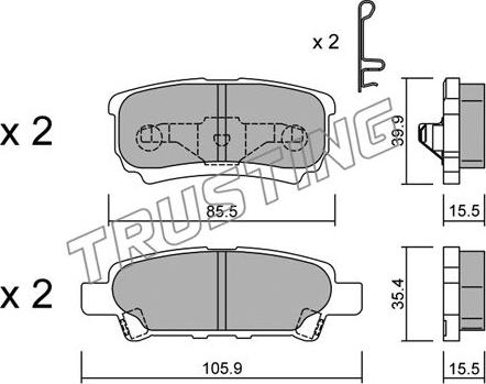 Trusting 753.0 - Bremžu uzliku kompl., Disku bremzes autospares.lv