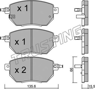 Trusting 757.0 - Bremžu uzliku kompl., Disku bremzes www.autospares.lv