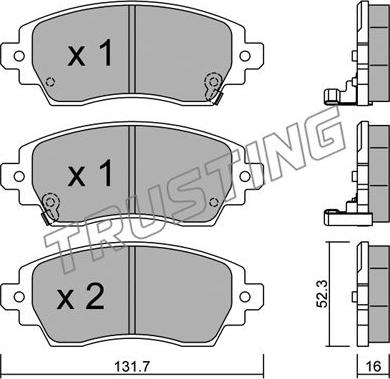 Trusting 766.0 - Тормозные колодки, дисковые, комплект www.autospares.lv