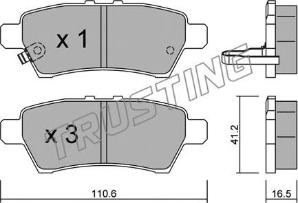 Trusting 760.0 - Bremžu uzliku kompl., Disku bremzes www.autospares.lv