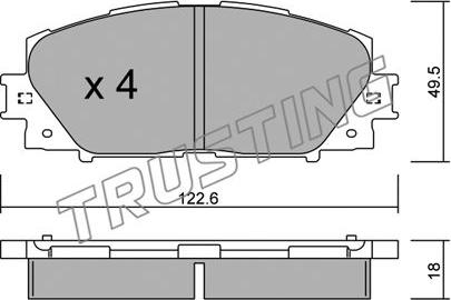 Trusting 761.0 - Тормозные колодки, дисковые, комплект www.autospares.lv