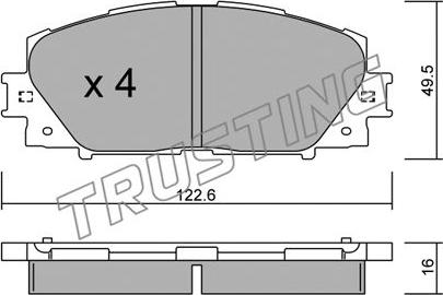 Trusting 761.1 - Bremžu uzliku kompl., Disku bremzes autospares.lv