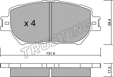 Trusting 767.0 - Bremžu uzliku kompl., Disku bremzes www.autospares.lv