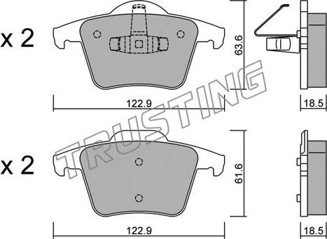 Trusting 704.0 - Bremžu uzliku kompl., Disku bremzes www.autospares.lv