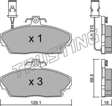 Trusting 705.0 - Bremžu uzliku kompl., Disku bremzes autospares.lv