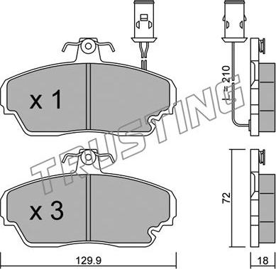 Trusting 706.0 - Brake Pad Set, disc brake www.autospares.lv