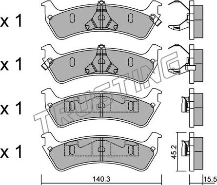 Trusting 700.0 - Bremžu uzliku kompl., Disku bremzes www.autospares.lv