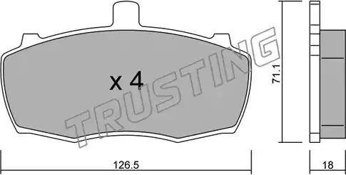 Trusting 708.0 - Bremžu uzliku kompl., Disku bremzes www.autospares.lv