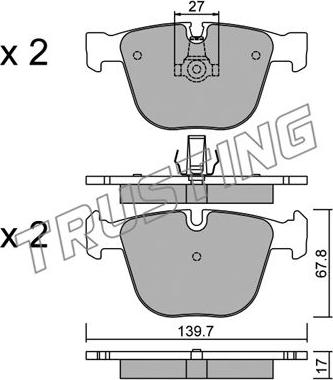 Trusting 789.9 - Bremžu uzliku kompl., Disku bremzes www.autospares.lv