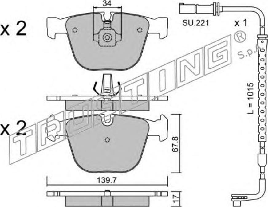 Trusting 789.3W - Bremžu uzliku kompl., Disku bremzes www.autospares.lv