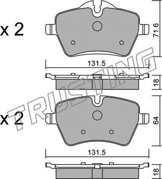 Trusting 784.0 - Bremžu uzliku kompl., Disku bremzes www.autospares.lv