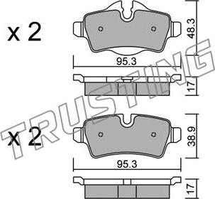 Trusting 785.0 - Bremžu uzliku kompl., Disku bremzes www.autospares.lv